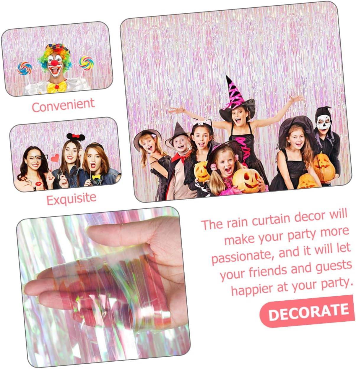 2sets Decorative Tinsel Curtain Tassel Background for Birthday Wedding and Party Photo Props Wide High for Festive Occasions