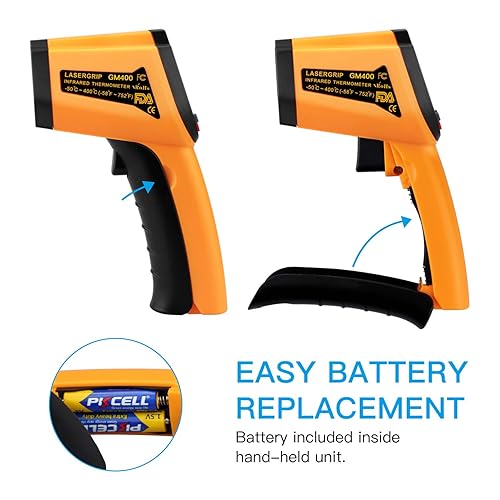 Miniatura 5 de Termómetro infrarrojo de cocina, de -50 C a 400 C (-58F a 752F), pistola termómetro infrarrojo láser digital
