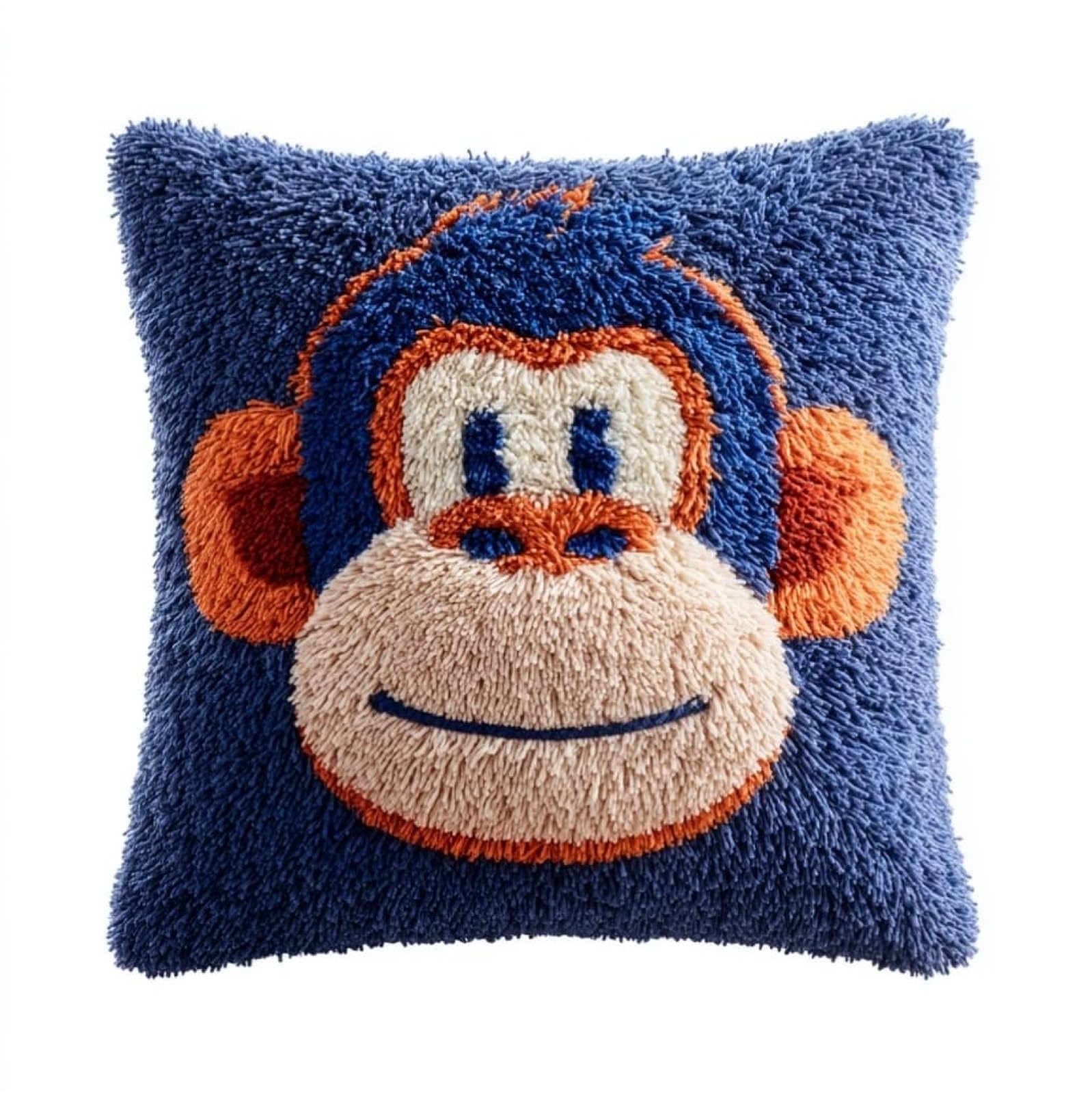 WallustrioaW Latch Hook Kits for Adults 17x17in,Cute Monkey