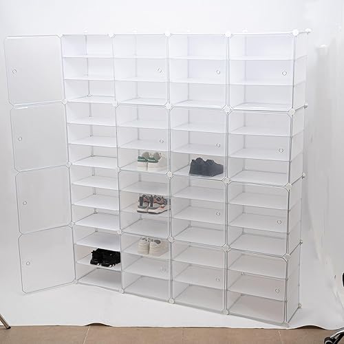 Miniatura 1 de Gdrasuya10 Armario de almacenamiento de zapatos, organizador de zapatos de 96 pares de 12 niveles, estante de plástico extra grande, organizador de