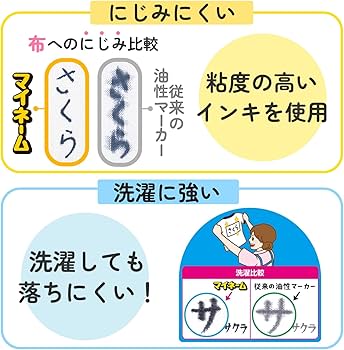 あみページ マイネーム細字｜マイネーム｜油性マーカー｜サインペン