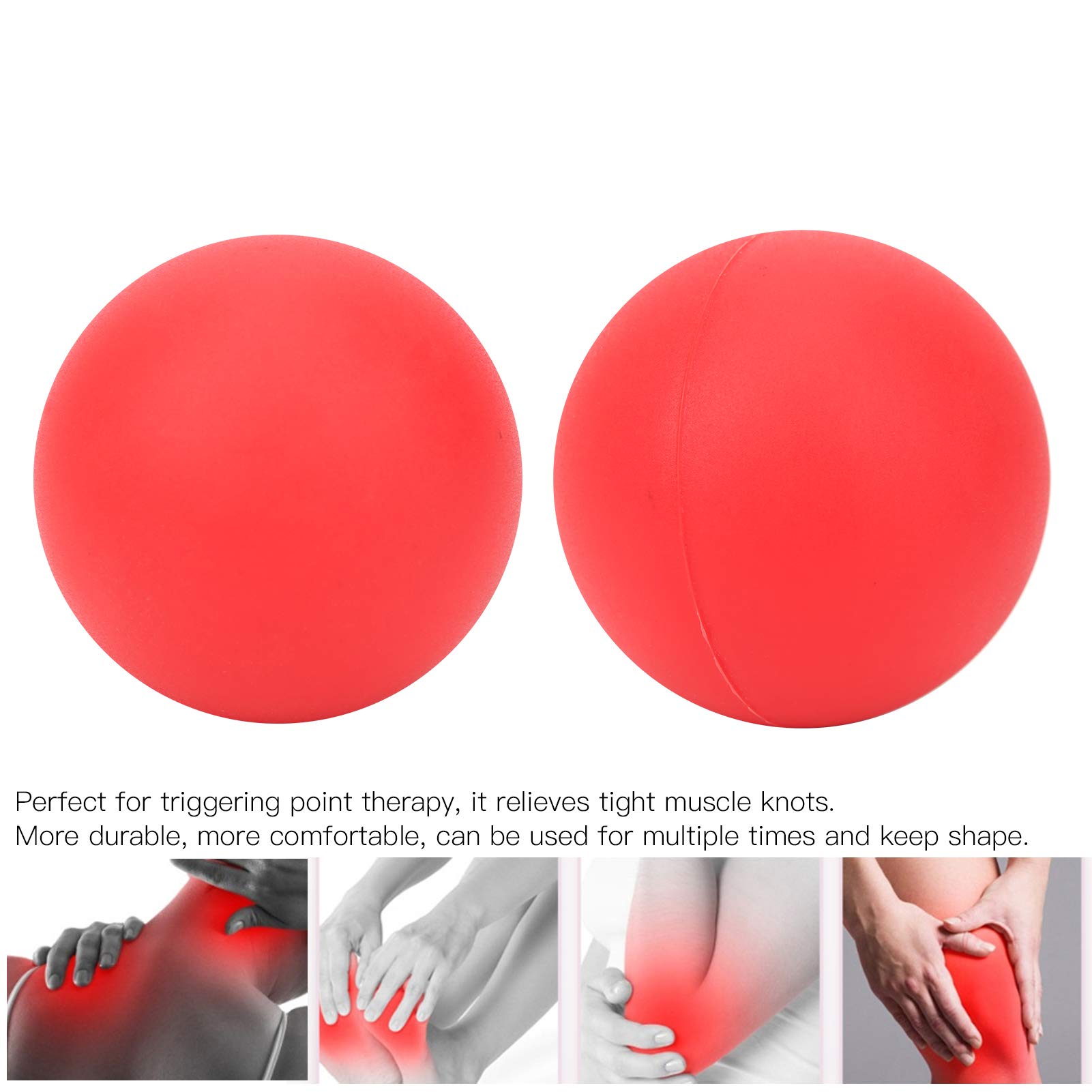 2 bolas de masaje muscular, bola de terapia de gel de sílice para masaje de puntos gatillo, pelota de ejercicio para liberación miofascial, alivio del estrés