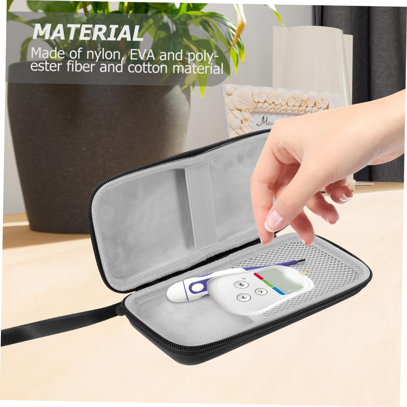 4pezzi Organizer Portaoggetti Portatilper Misuratore Di Glicemia Con Tasche Multiple e Compartimenti Borsa Per Test Kit e Forniture Sanitarie Resistente Agli Urti e Facile Da