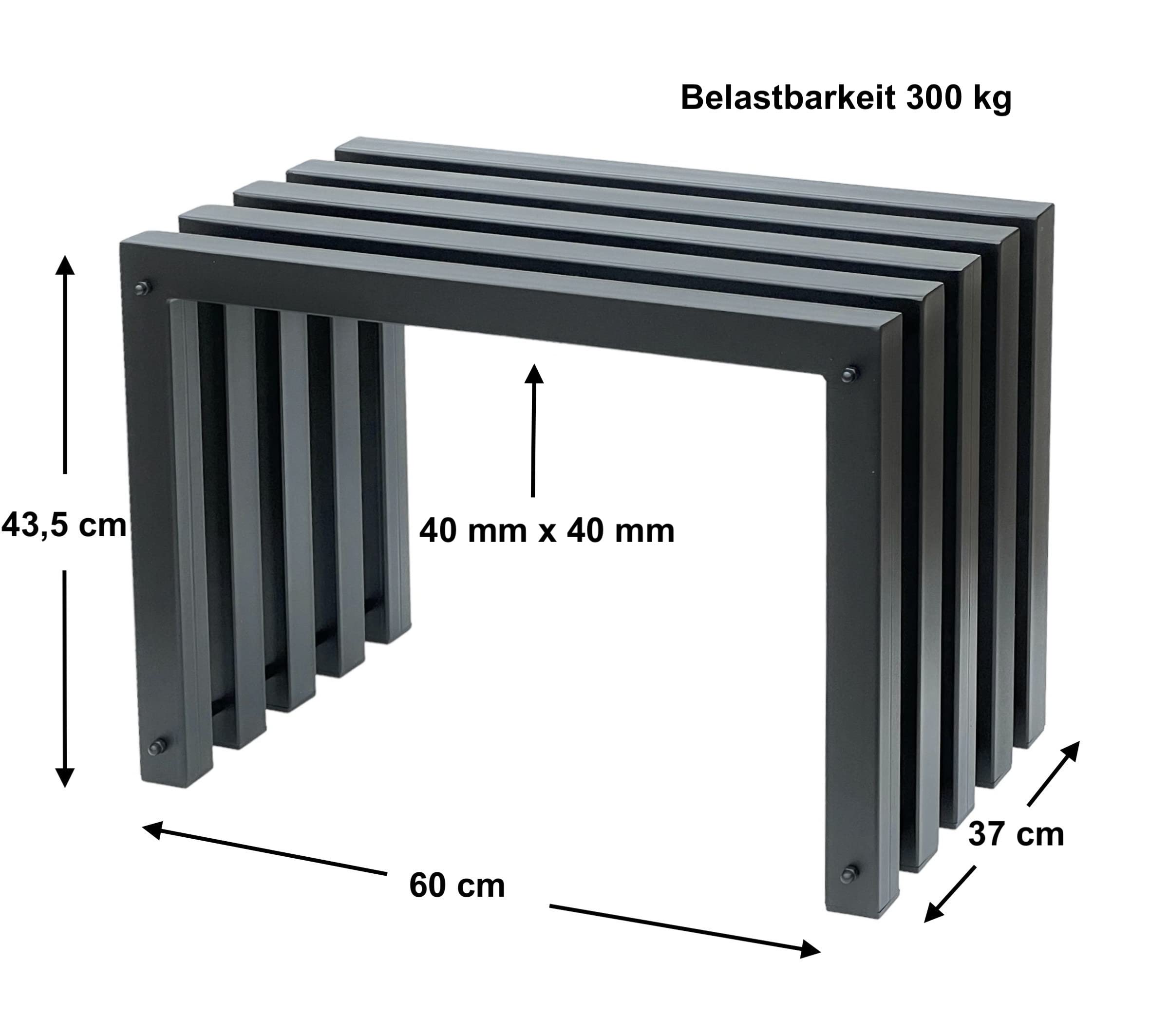 DanDiBo 96446 Tabouret moderne en métal noir résistant aux intempéries 60 cm