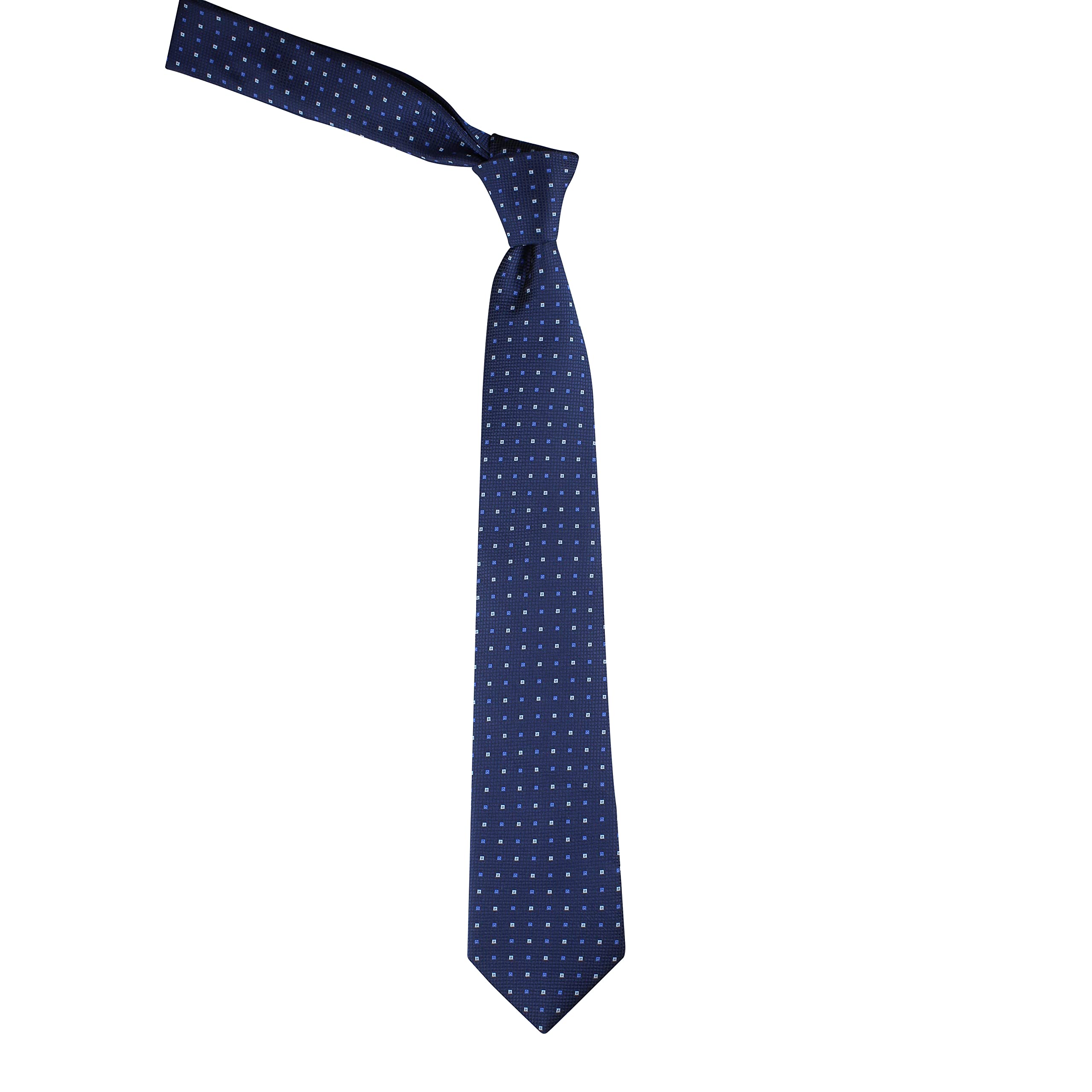 Kavove The Treat Checkered Blue Necktie For Men - Image 3 thumbnail