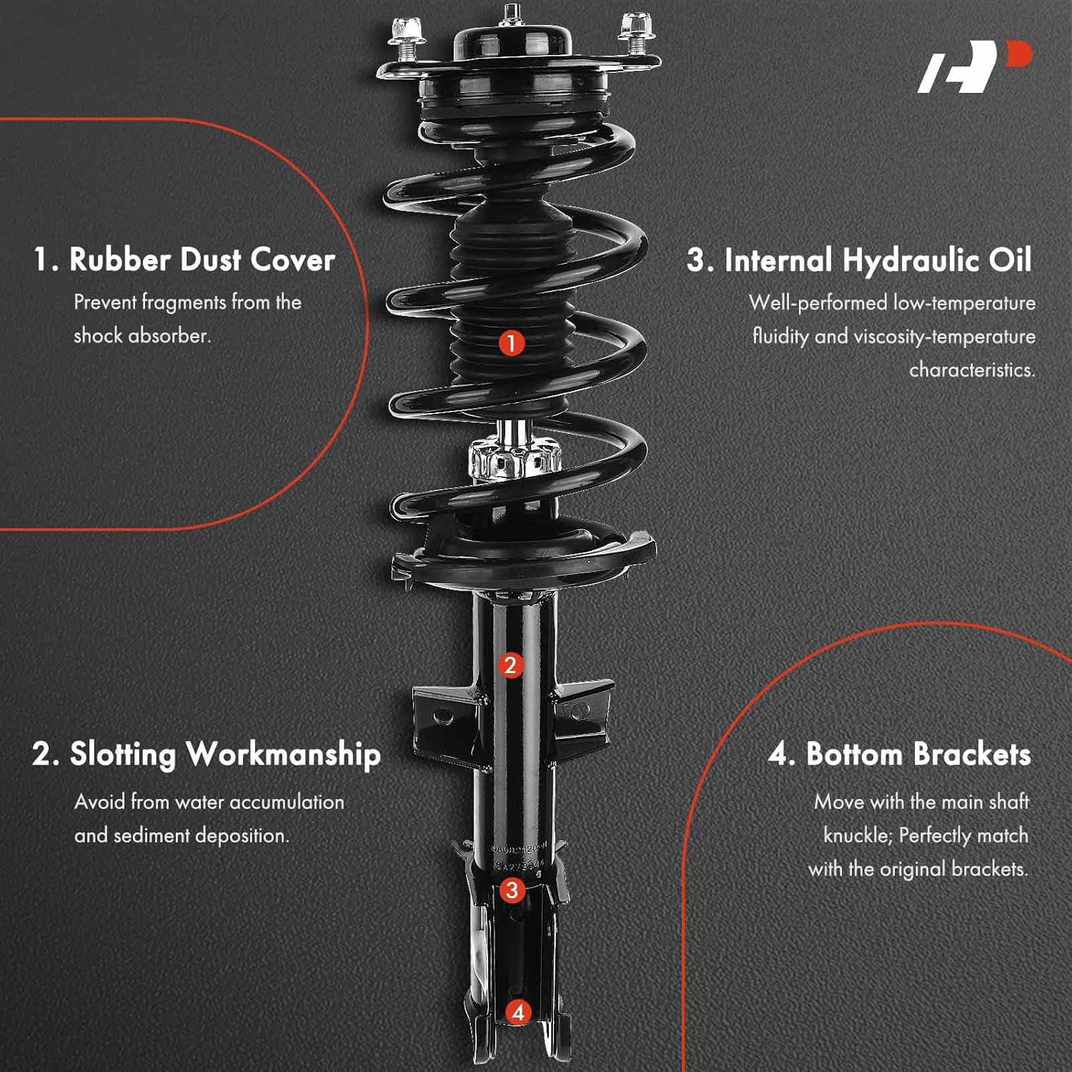 A-Premium Front Complete Struts Compatible with Kia Sorento 2011 2012 2013-2x Replacement Suspension Shock Absorber with Coil Spring Assembly