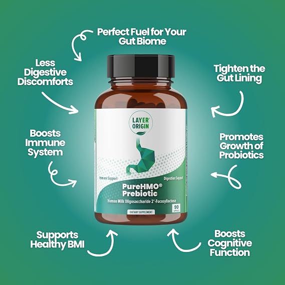 PureHMO Human Milk Oligosaccharide (HMO 2'-FL) Prebiotic Fiber - Feed 180 Billion Probiotics/Serving, 30-Day Supply