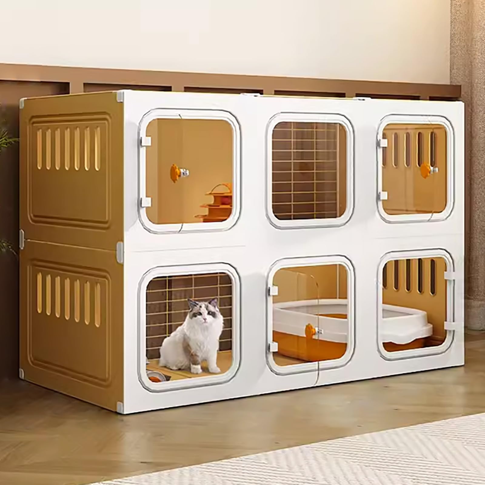 Cage d'intérieur pour chat contre l'ennui avec échelle ludique pour furets