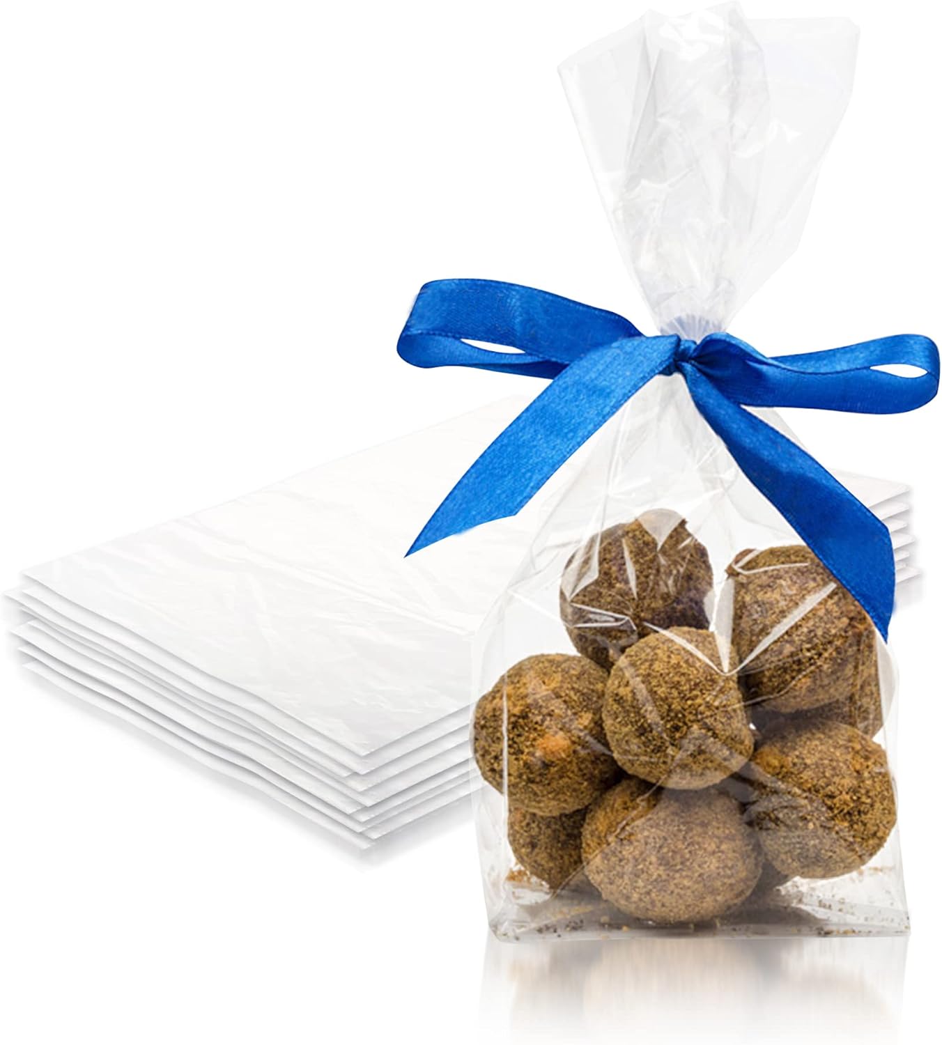 PUREVACY Gusseted Plastic Bags for Cookies, Candies, 4" x 2