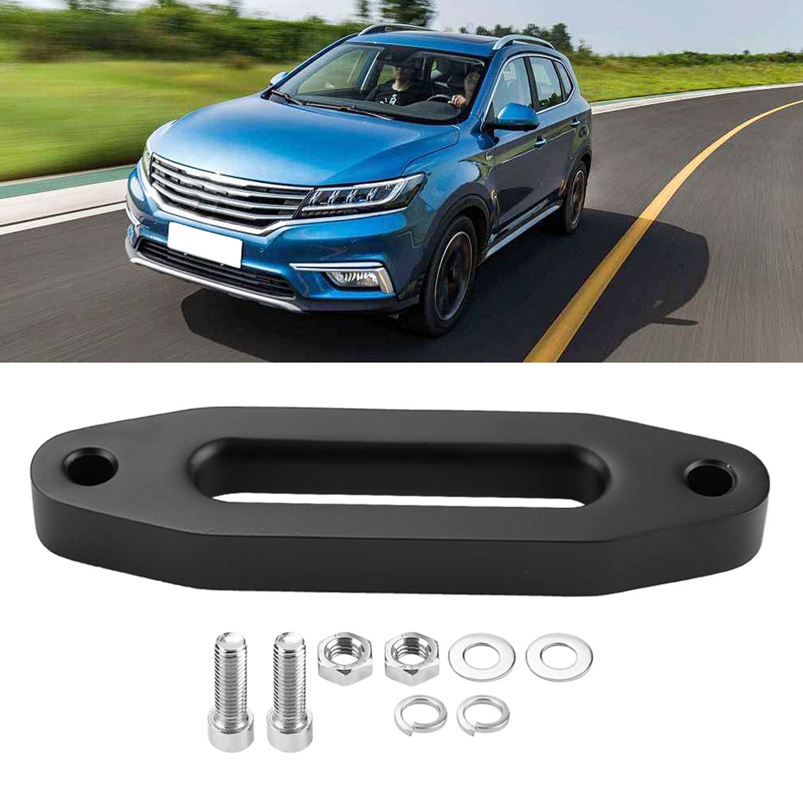 Passacavo, 6 Pollici Nero Alluminio Passacavo per Verricello Sintetico Cavo di Corda ATV Automotive Motore Parti di Telaio Verricelli Accessori
