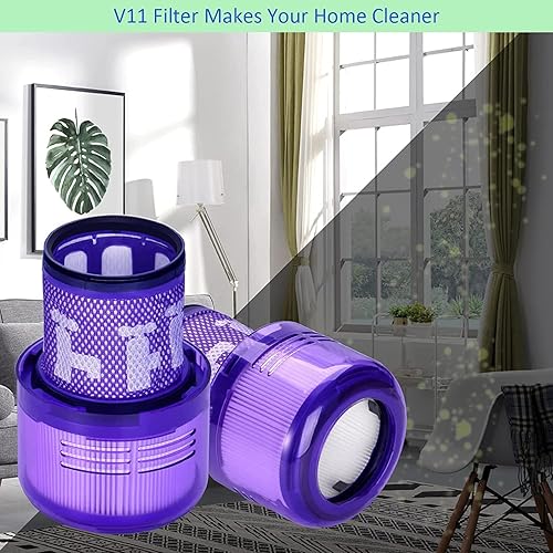 Vista 7 de Paquete de 4 filtros de repuesto para aspiradora inalámbrica V11 SV14 Animal y V15 para modelos de detección Dyson V11 SV14 Animal y V15, comparados