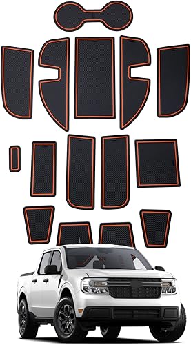 SHAOHAO Alfombrillas con ranura para puerta Ford Maverick 2023 2024 2022 2023 2024 Maverick Accesorios Portavasos, Consola Pocket Liner Pads 2022