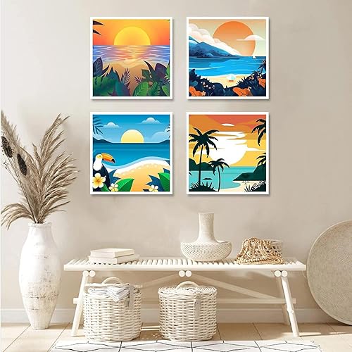 Miniatura 9 de AOSGEDY Paquete de 6 pinturas por números, pintura por números para adultos y niños principiantes, pintura para adultos por número, pintura al óleo