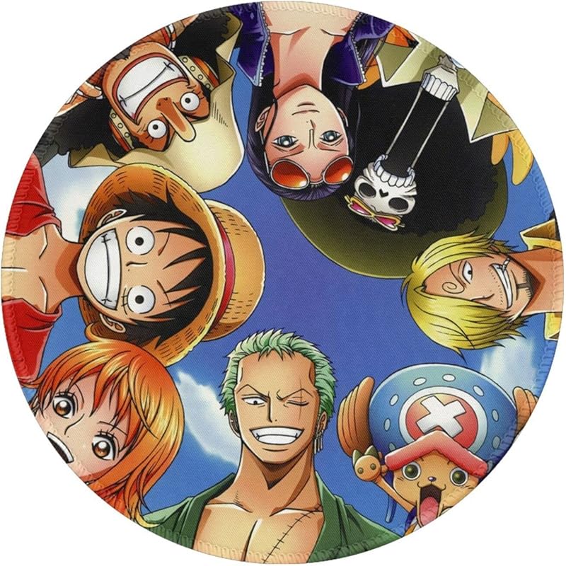 Pcアクセサリ サプライ 白木 黒塗り One Piece ワンピース ルフィ マウスパッド ゲーミングマウスパッド 丸型 円型 マウス おしゃれ かわいい ゴム製裏面 ゲーミングマウスパッド ズレにくい 柔らかい ソフト ゴム底 光学マウス対応 滑り止め 耐久性 オフィスワーク