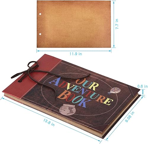 Miniatura 3 de Our Adventure Book - Álbum de fotos hecho a mano de 11.92 x 7.62 pulgadas, álbum de fotos con memoria atemporal 3D retro en relieve en la cubierta