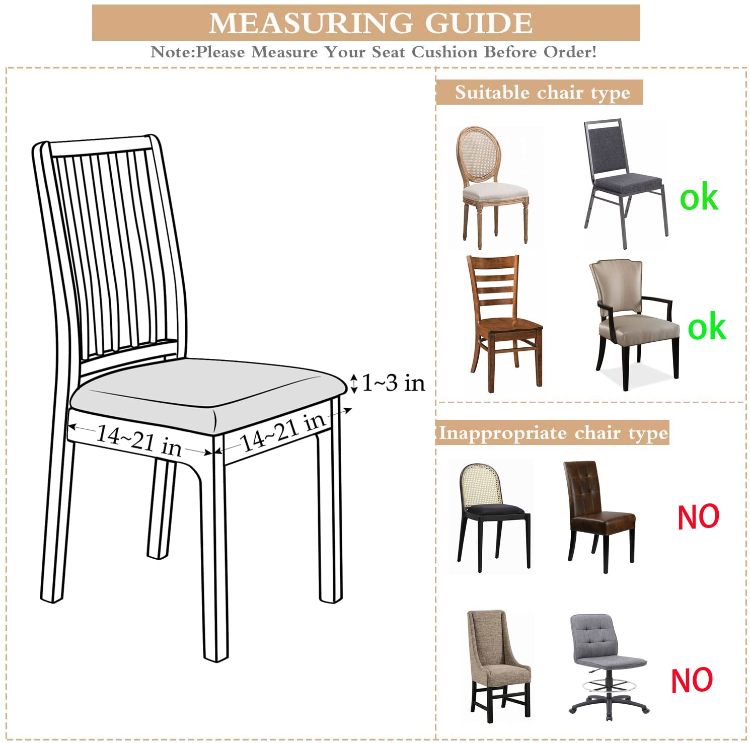 Fundas de asiento de terciopelo para sillas de comedor, juego de fundas para sillas de comedor (4, color blanco hueso) 4