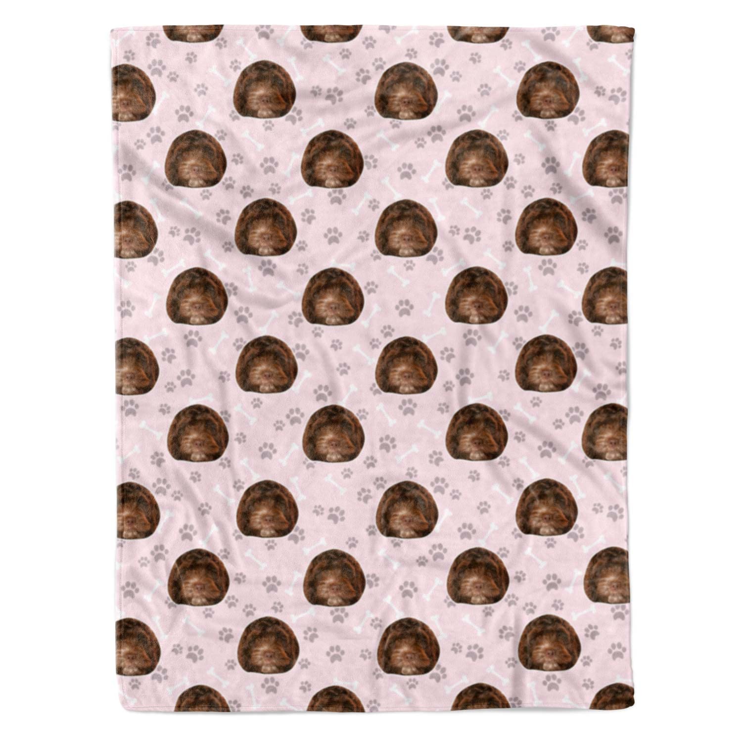 Nifty Gifty Personalised Dog Blanket | Create Your Own Dog Blanket Featuring Your Photo | Personalised Dog Gifts | Dog Mum Gifts | Dog Dad Gifts (Light Pink)