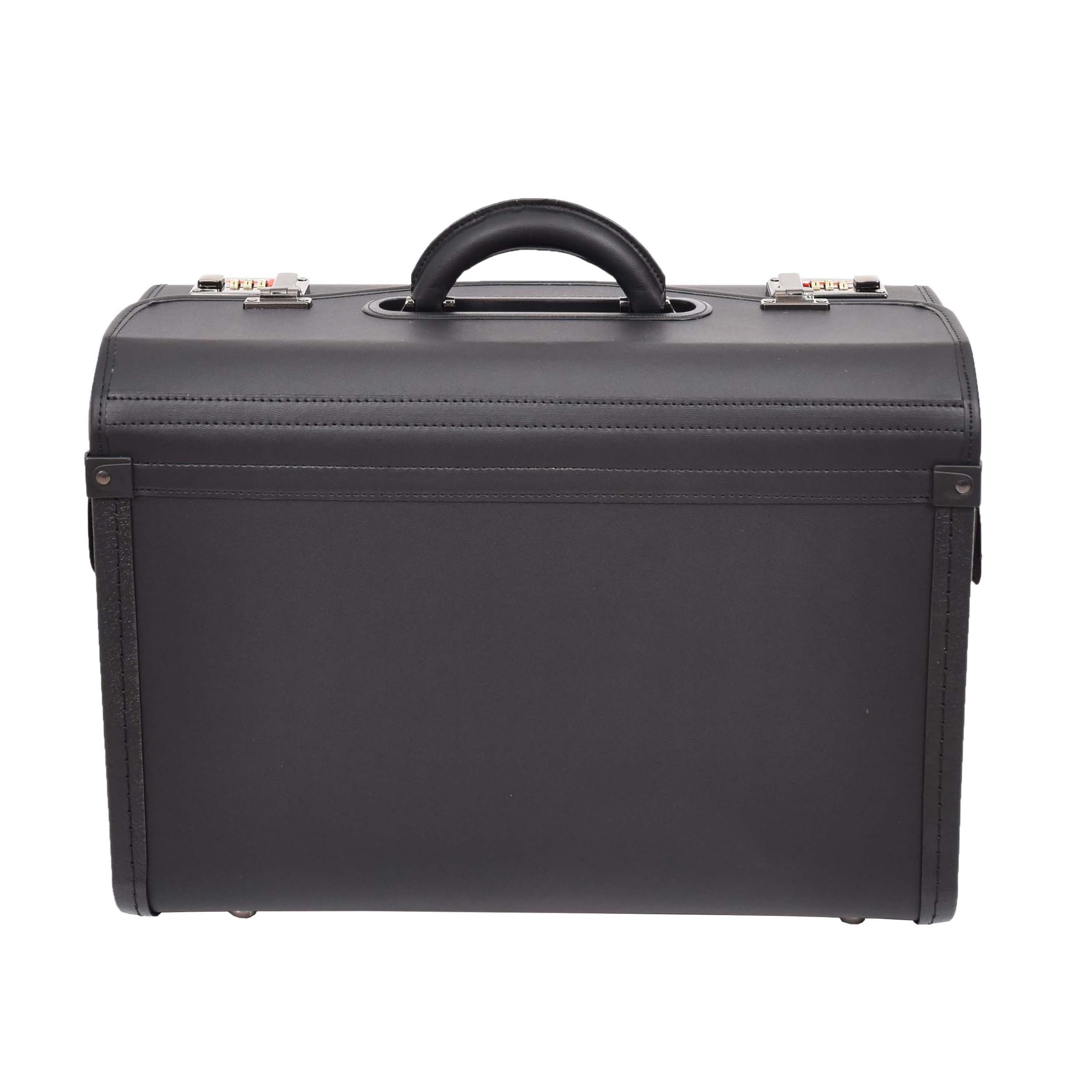 Borsa da medico in finta pelle con maniglia, valigetta da pilota, colore nero Arvid, Nero , Length: 42 cm Height: 30 cm Width: 19 cm