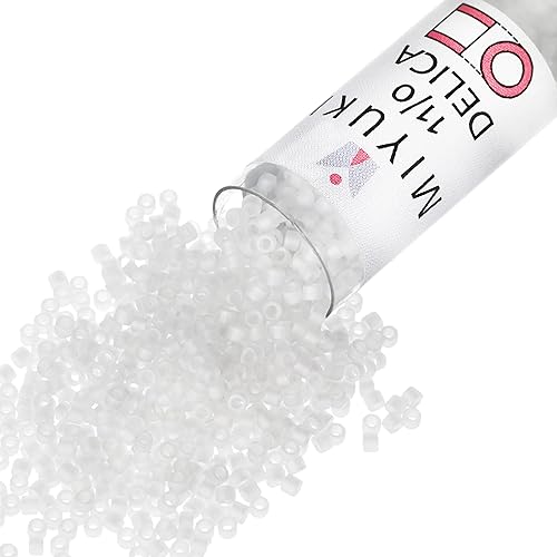 Miniatura 9 de Miyuki Cuentas de semillas Delica – Tamaño 11/0 (0.063 in), DB0041, cristal forrado plateado, 0.25 oz, aprox. 1440 cuentas, fabricado en Japón