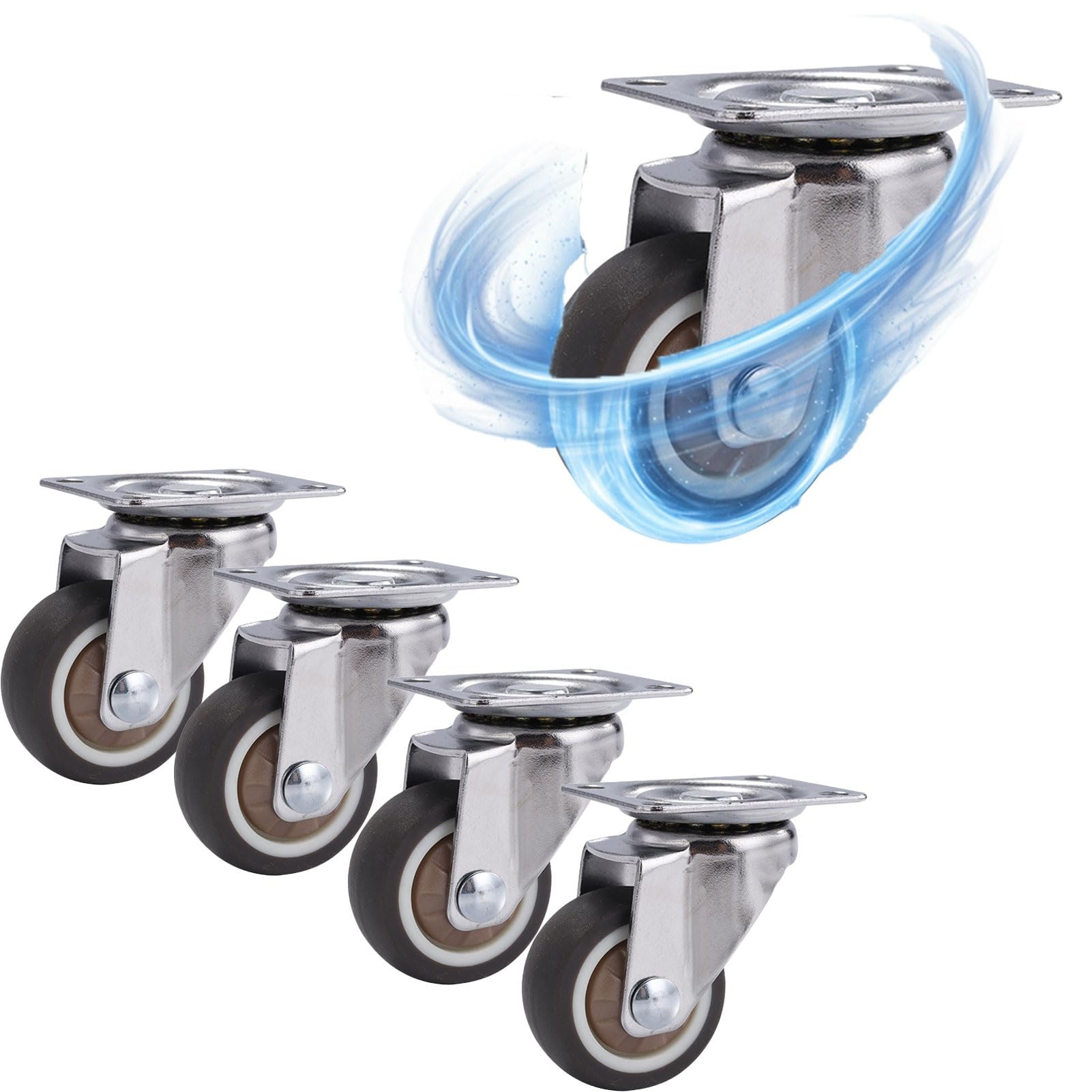 Roulettes robustes pivotantes avec frein bloquant 180 kg pour chariots de supermarché