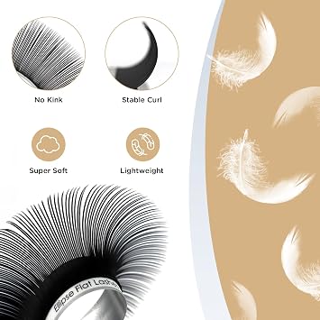وصلات الرموش LASHVIEW،وصلات الرموش المسطحة Ellipse 0.20 مم C Curl 10 مم،أسود، رموش فردية،استخدام صالون احترافي شبه دائم وناعم للغاية