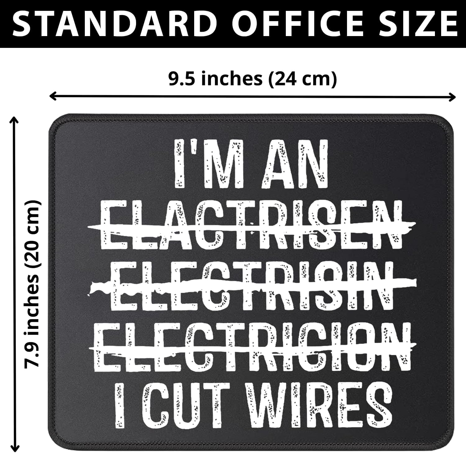 Electrician Mouse Pad I Cut Wires, That's How I Socialize, Power Lineman Gift Idea, Desk Accessories Mousepad, 2 Pack image 2