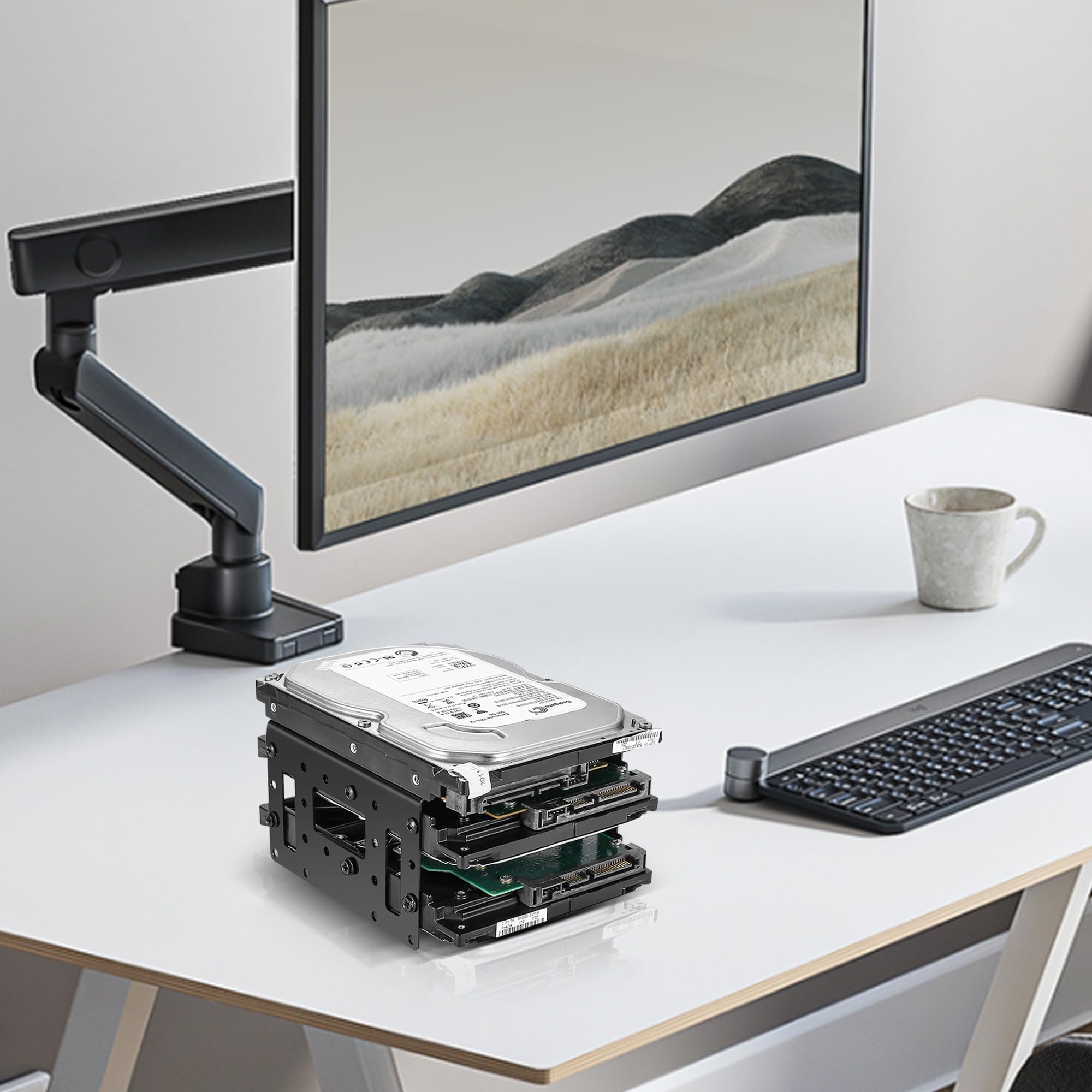 YAODHAOD Staffa di montaggio in metallo SSD, adattatore per disco rigido interno da 2,5" a 3,5" (2 pezzi)