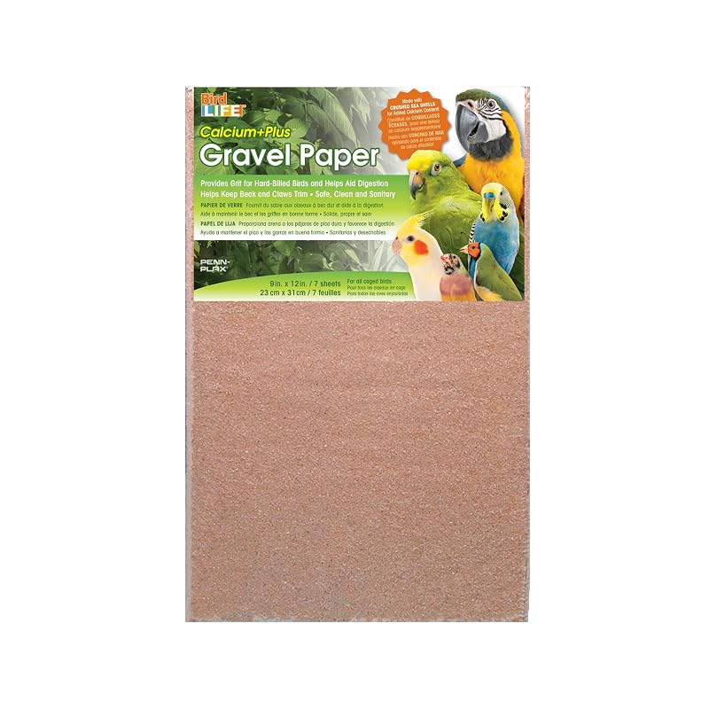 Papel com granulado para forro de gaiola de aves Penn-Plax BA637, 22,86 x 31,75 cm, pacote com 7