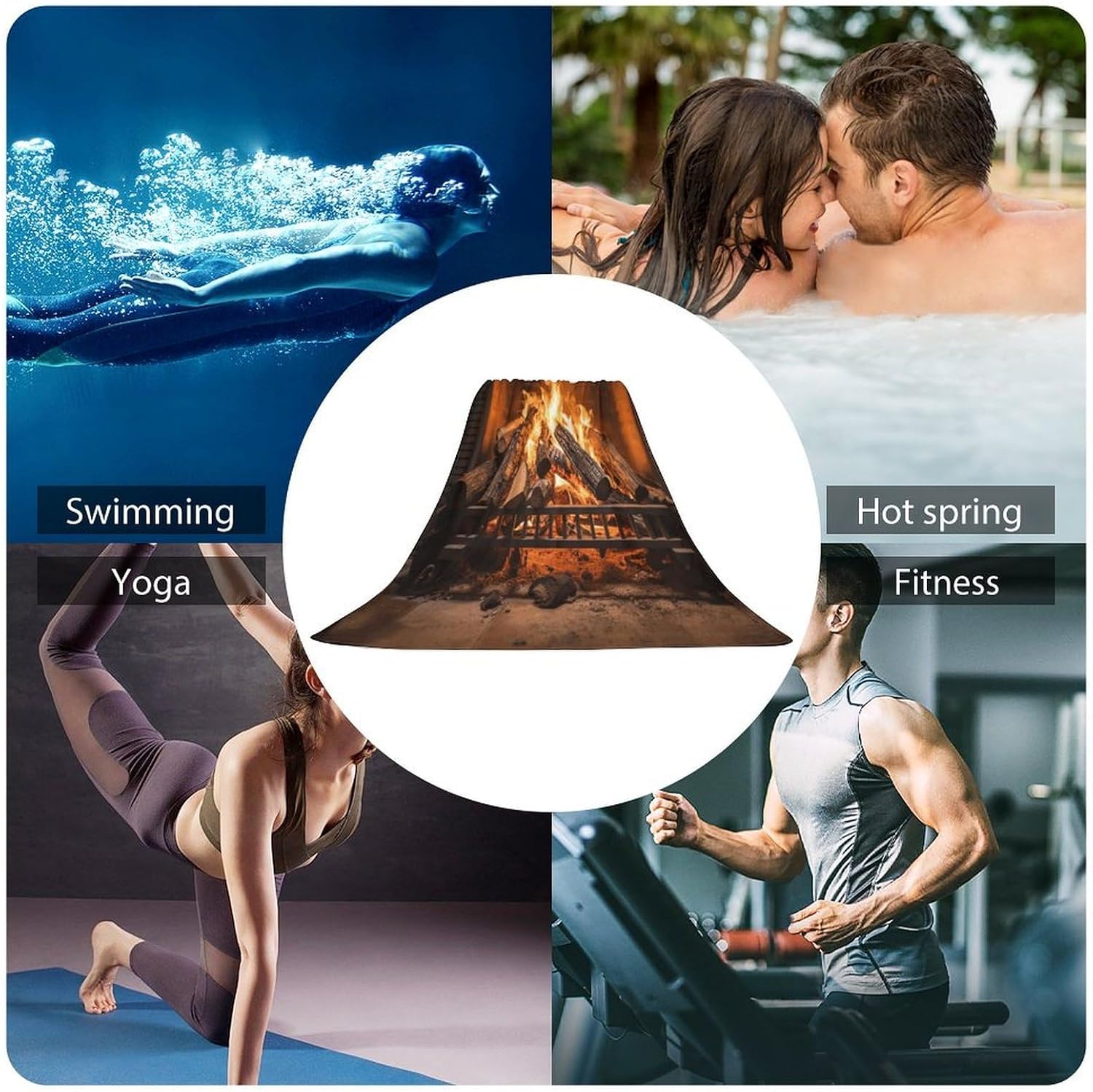 Burning Firewood Large Fireplace Towel Vacation Accessories Essentials Soft Lighterweight，Bath Towel for Adults Women Men，Bath Towels Gift for All Occasions, Machine Washable.