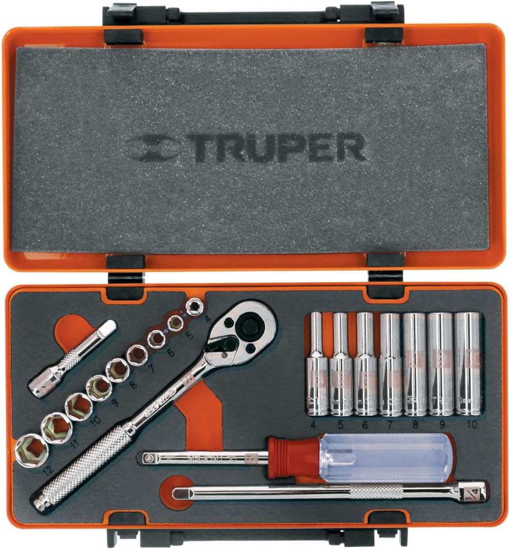 Truper Socket Wrench Set 1/4"dr. Metric - 21 Pcs