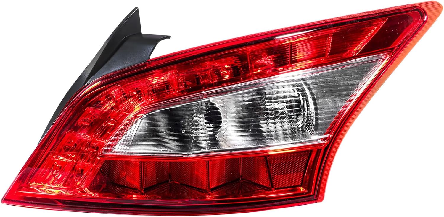 Tail Lamp Light Replacement for Nissan Maxima 2009-2011 Red Lens Passenger Side Halogen Brake Light Outer NI2801193