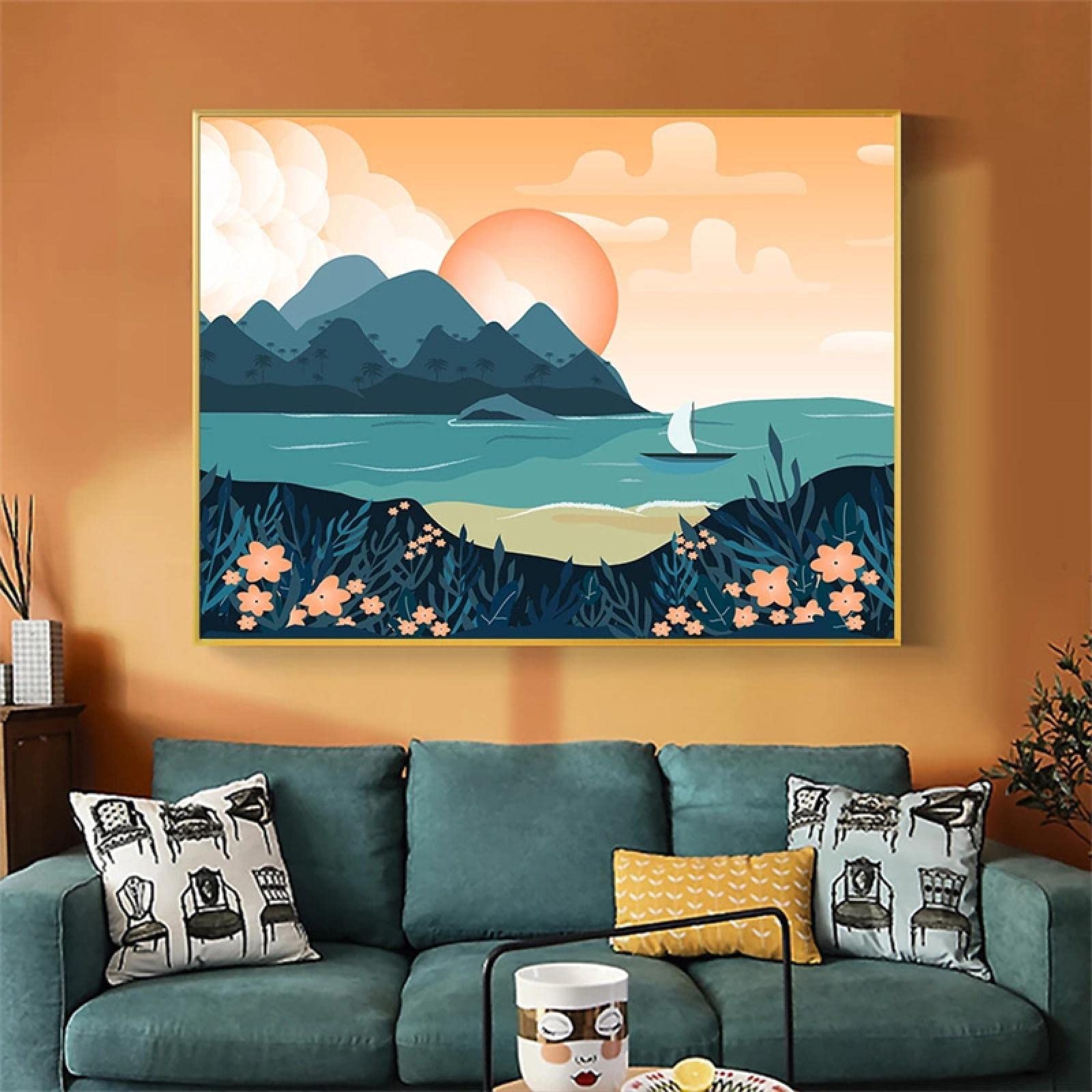 Toile peinture nordique dsdsgog impression jet d'encre haut de gamme abstrait 50x70cm
