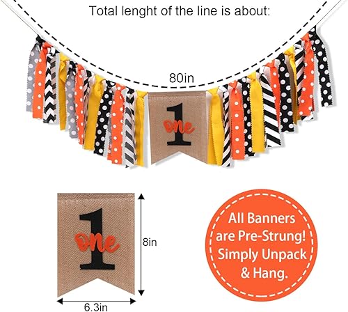 Miniatura 2 de Cartel de calabaza para silla alta para primer cumpleaños, Halloween, otoño, cosecha, fiesta, guirnalda de primer cumpleaños, decoración de fiesta