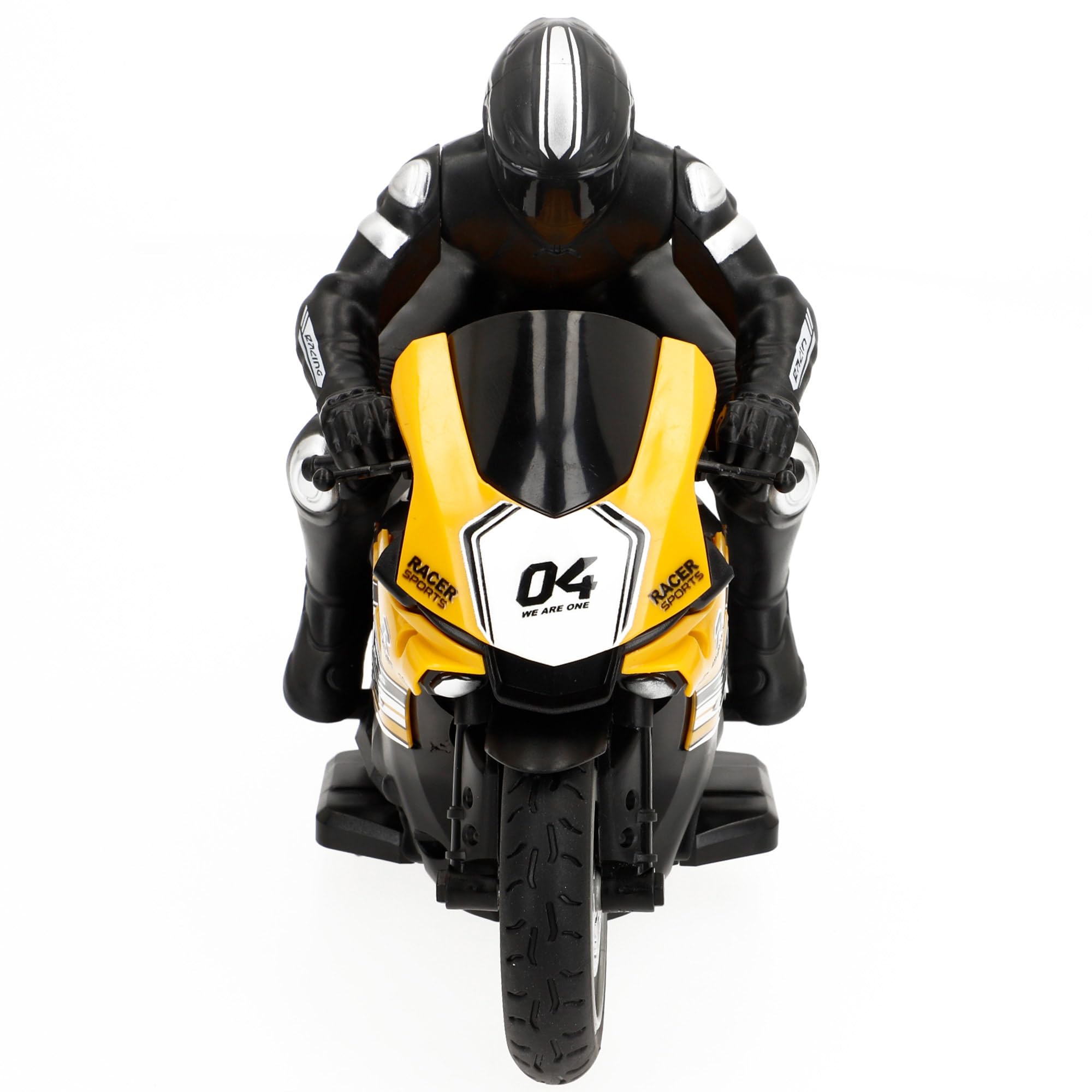COLORBABY Speed & Go Moto télécommandée, avec Pilote, Jaune ou Bleu, échelle 1:10, Vitesse 8 km/h, fréquence 2,4 GHz, télécommande, Motos radiocommandées, Jouets Enfants 6 Ans (41364)