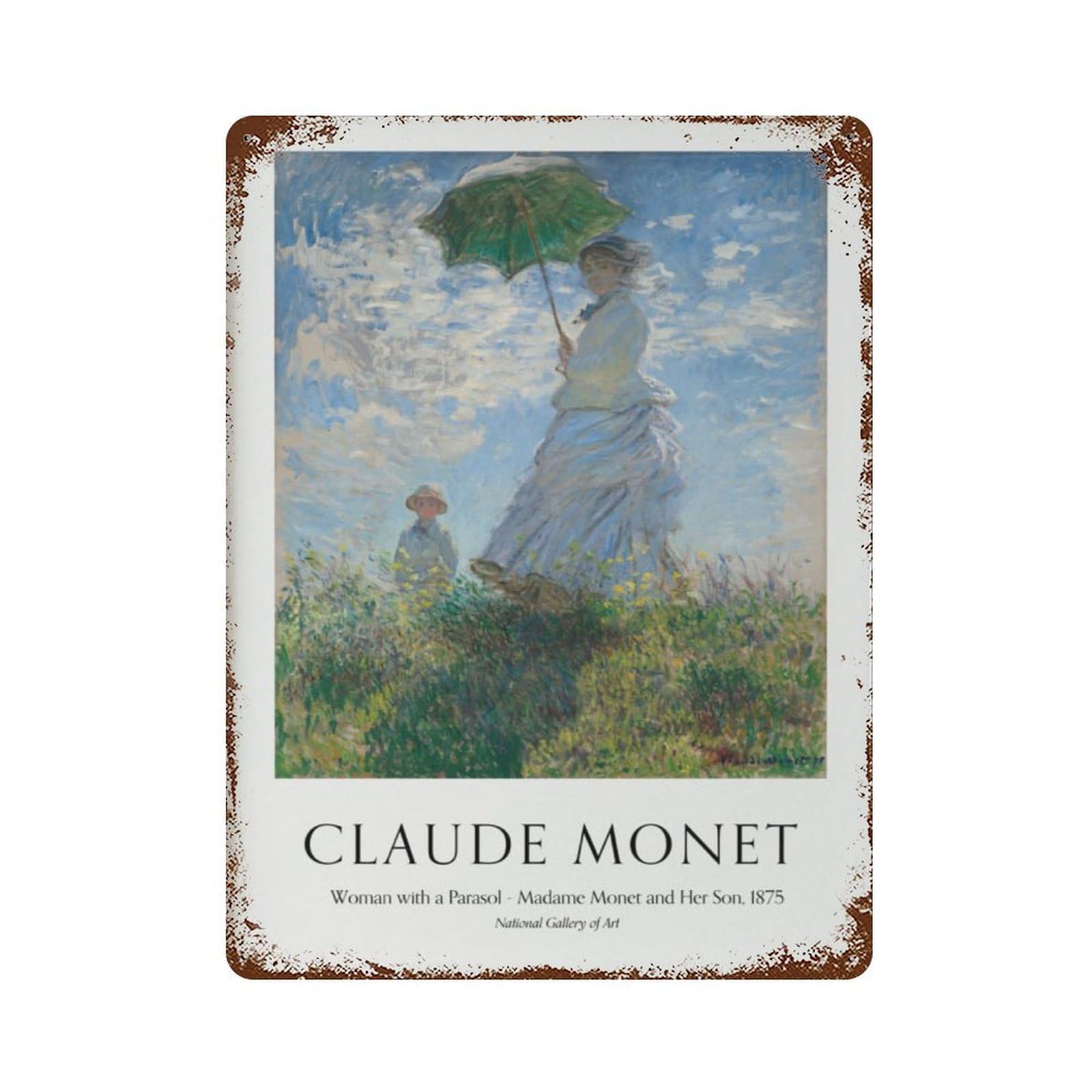 xiaoxiaoshen Monet 'woman With Parasol' Vintage Wall Decor Art Metal Tin Poster Modern Home Decor Art Home Bar Shop Decorations Vintage Sign 40x30cm