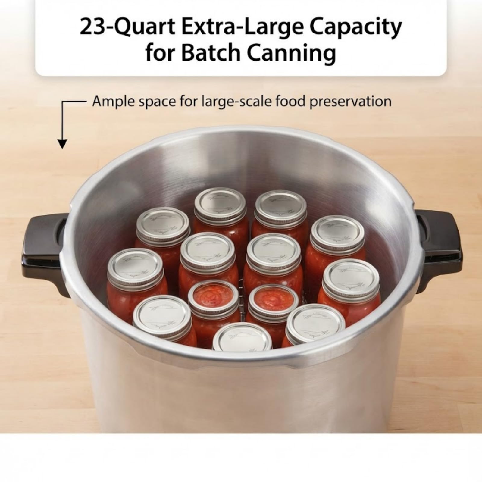 Canner à Pression Compatible à Induction 23 Quarts, Pot de Conserve Polyvalent pour Les Grands Lots de viandes, légumes et confitures