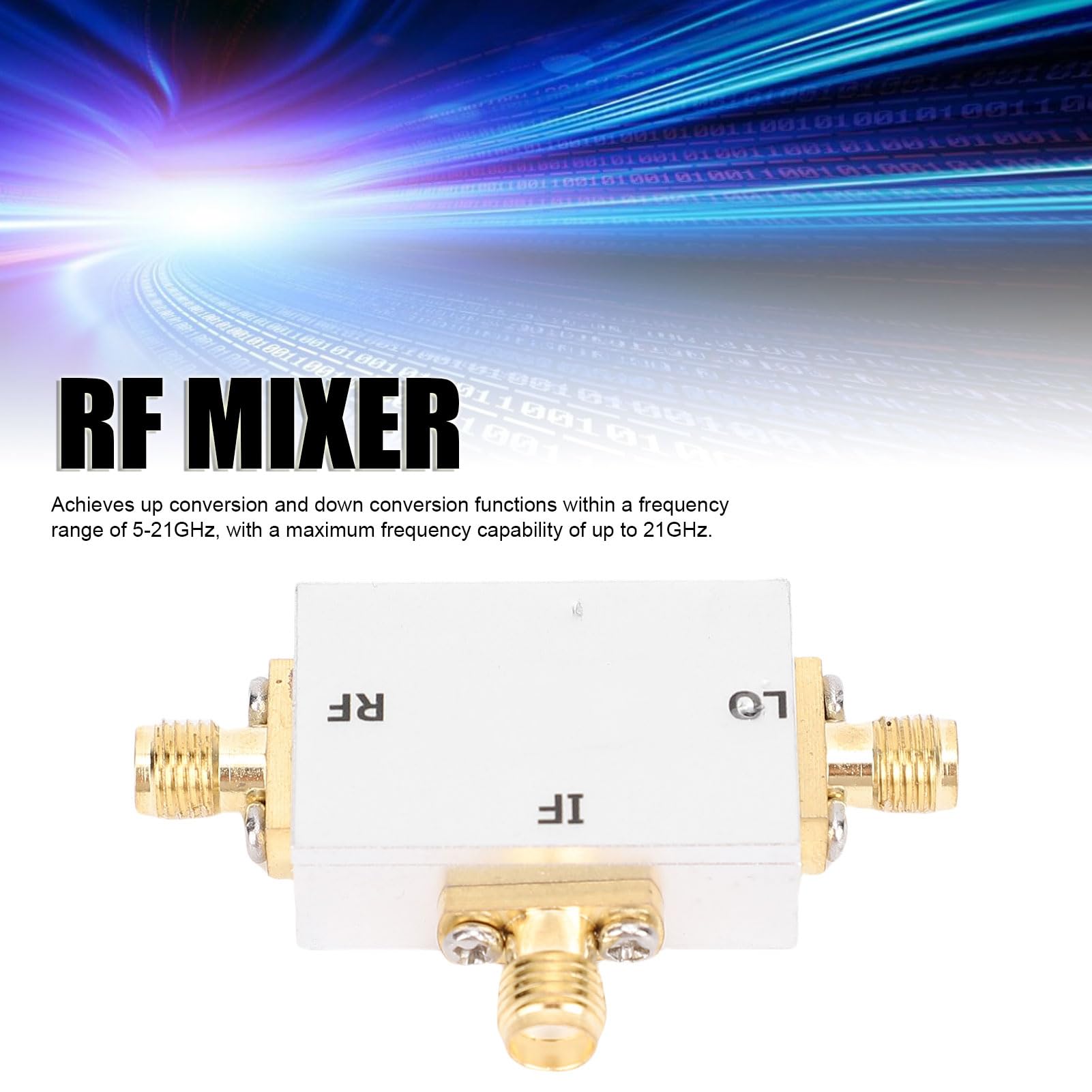 Aramox Mezclador RF Aleación de Aluminio 5 a 21 GHz Convertidor RF hacia Arriba y hacia Abajo Conector SMA K Pérdida de Conversión de 8 a 12 DB para Pruebas de Señal de Banda C X KU e Integración de