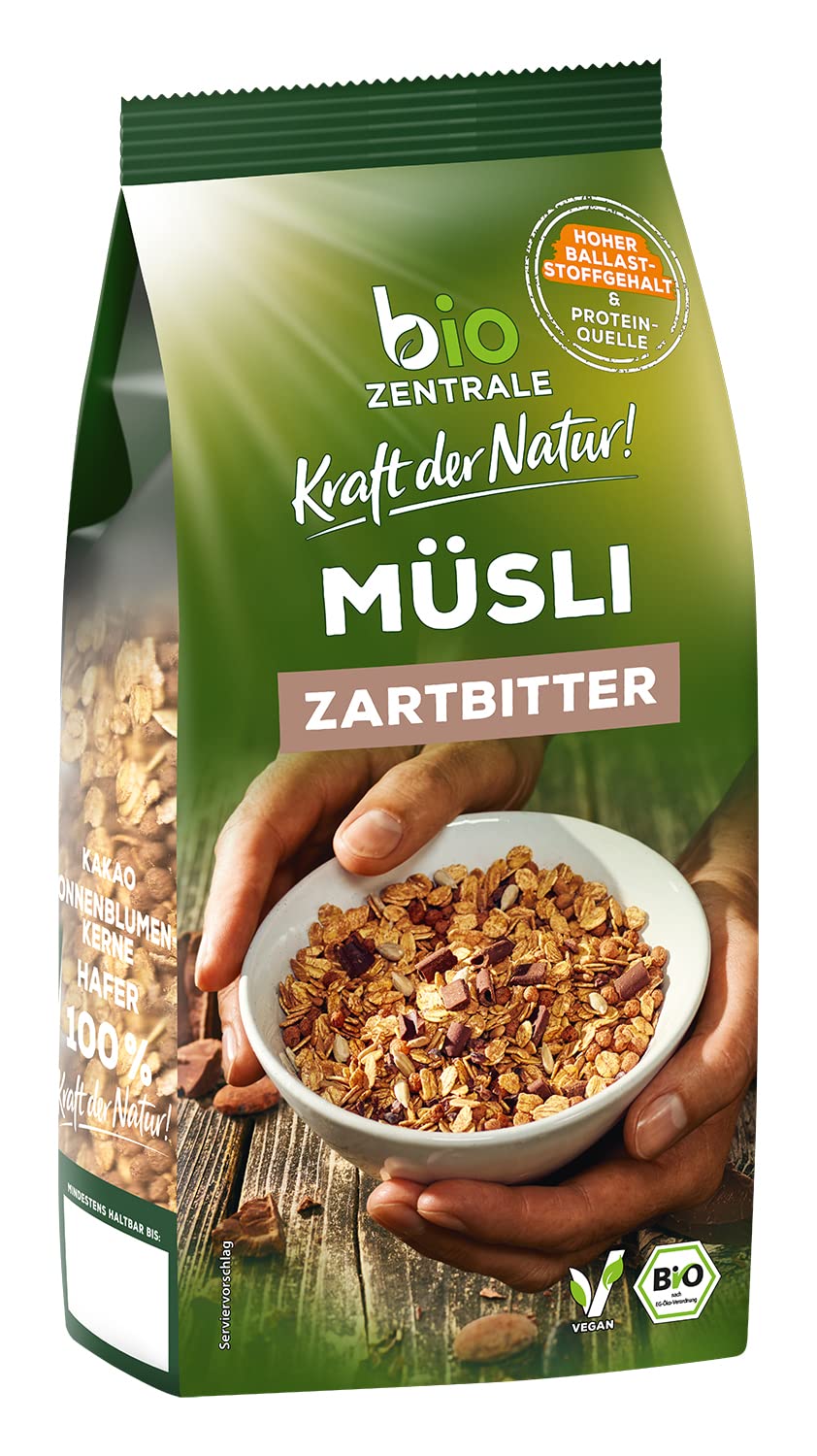 biozentrale Müsli Zartbitter 500 g Bio vegan Ideal zum Frühstück