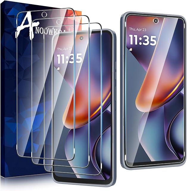 Anoowkoa 3 Pack Compatible avec Motorola Moto G 2026/Moto G Jouer 2026/Moto G 2025 Film en verre trempé de protection de l'écran.Anti-breakage. anti-rayure sans bulles 9H Dureté. Installation facile