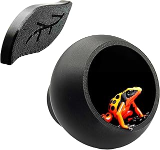 Magnetic Leaf Pod Hide, Glass-Mounted Shelter for Frogs & Reptiles (Black, Single)