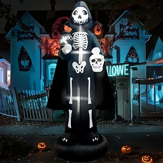 OurWarm 10FT Halloween Inflatables Outdoor Decorations Large Scary Skeleton Inflatable with Build-in LED Halloween Blow Up Yard Decor for Party Outdoor, Yard, Garden, Lawn