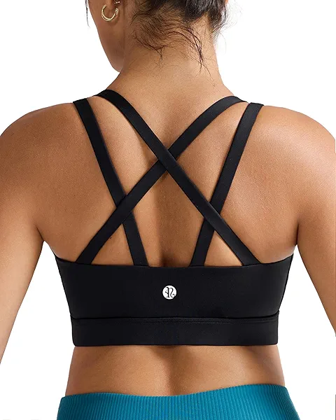 RUNNING GIRL Sports Bras for Women,Molded Cup Strappy Running High Support Sports Bras Workout Yoga Bra