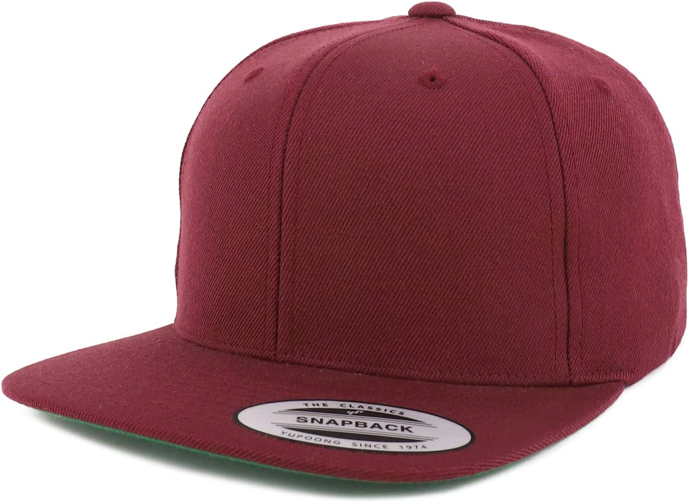 Armycrew Classic Premium Wool Blend Structured Flatbill Snapback Baseball Cap