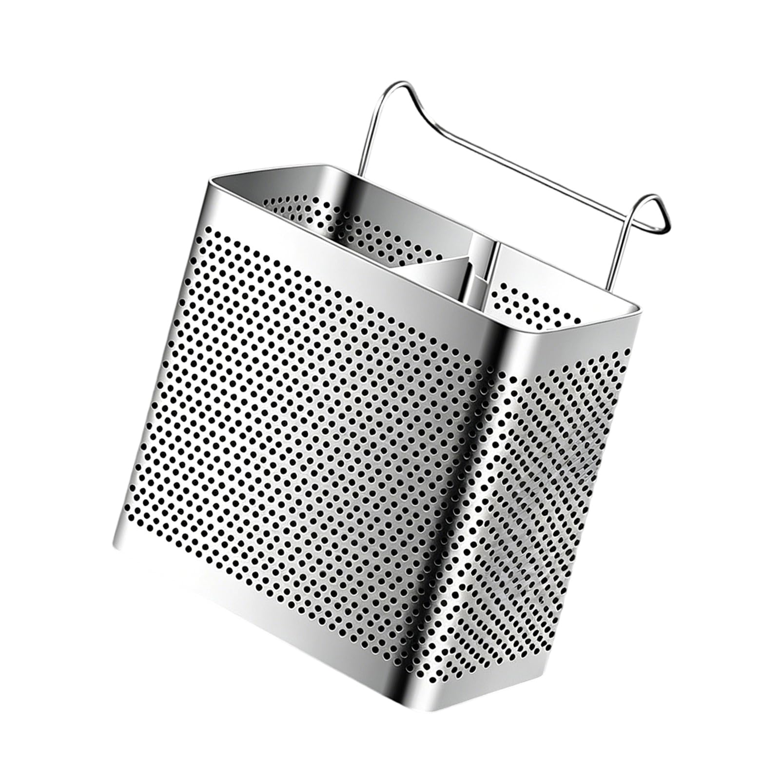 ZBIianxer Stainless Steel Utensils Drying Rack with Inclined Base and Dense Drain Holes for Modern Kitchens Rustless Chopsticks Holder