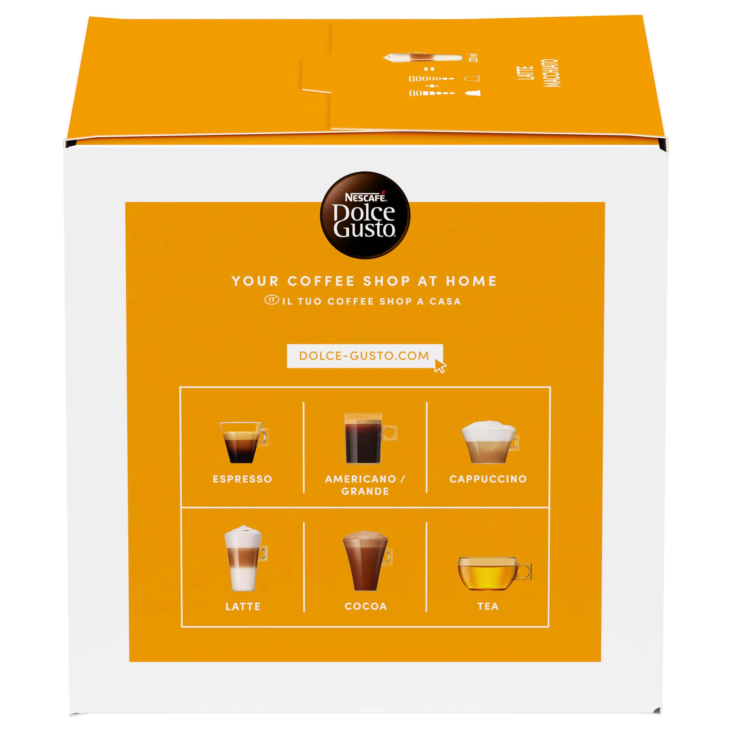 NESCAFÉ DOLCE GUSTO Latte Macchiato con Caffè, 6 Confezioni da 16 Capsule (96 Capsule Compatibili Nescafé Dolce Gusto)