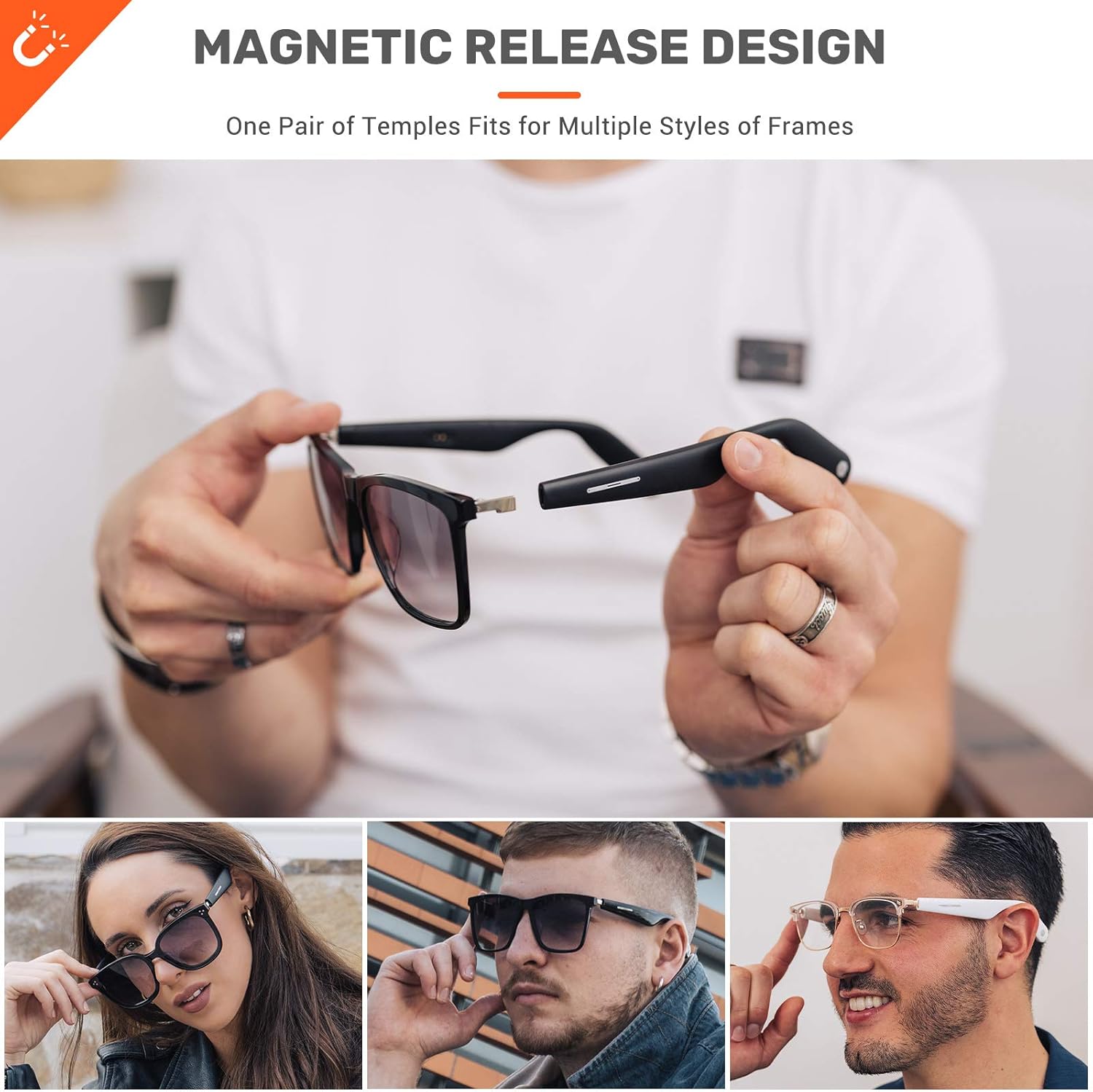 Free Shipping Offer WGP Smart Audio Bluetooth Sunglasses Round Frame with Open Ear Speaker (2nd Gen)