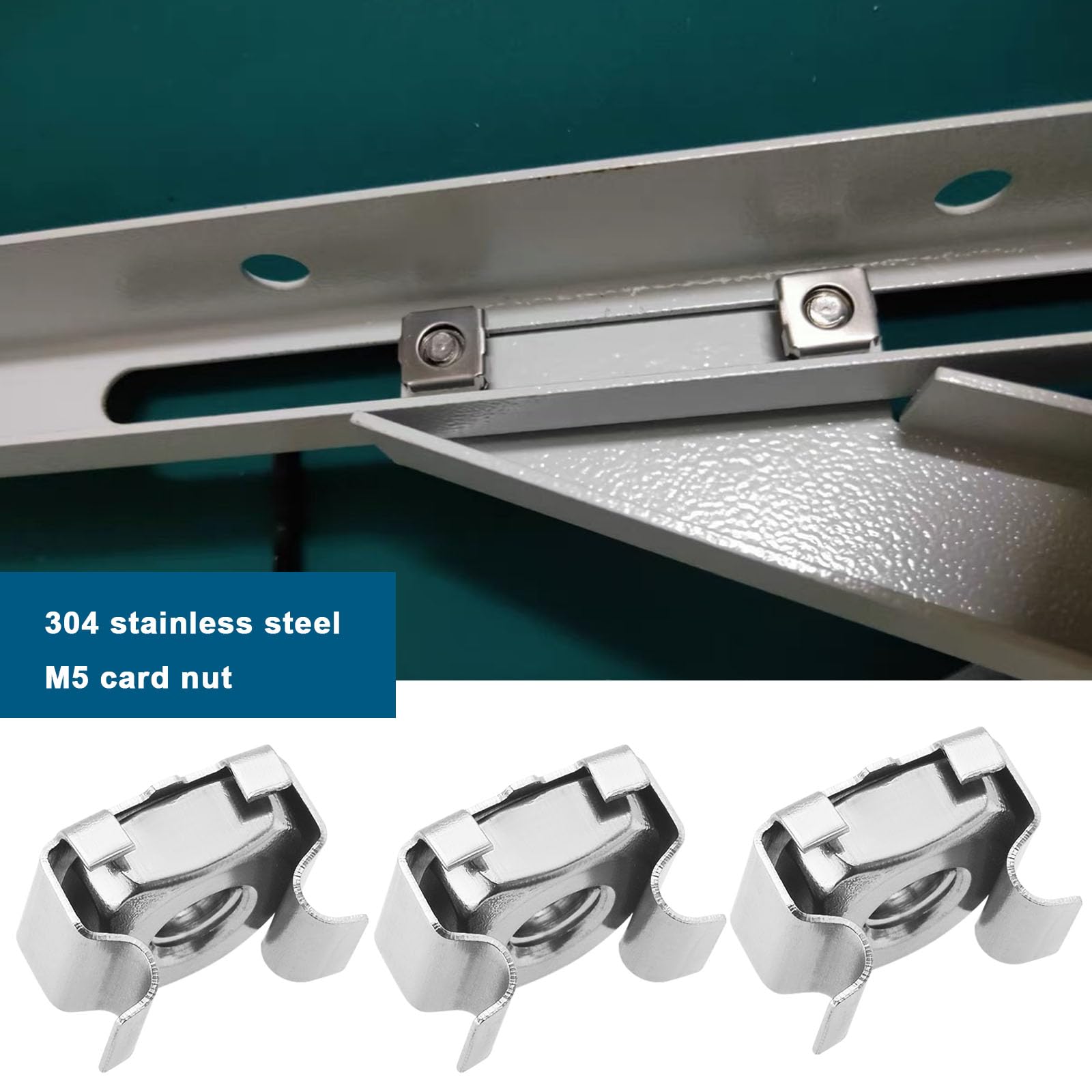 EMSea 20 dadi a gabbia M5 in acciaio inox 304 kit di montaggio per armadi di rete, armadi server, elettronica, involucri, rack argento