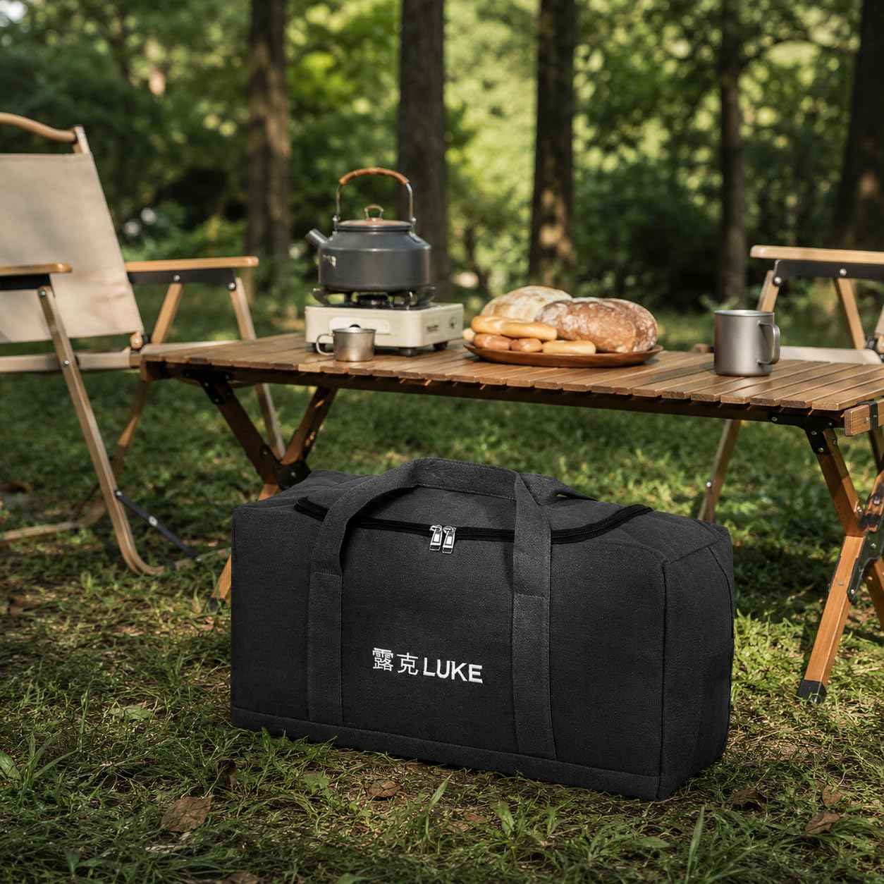 Borsone da Viaggio Pieghevole 59-76L, Borsa Palestra Uomo in Tessuto Spesso Rinforzato, Ideale per Campeggio, Grande Capacità, Nero grande/Borsa di stoffa sp, Nero