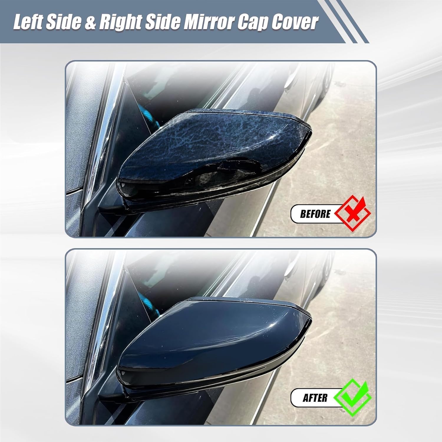 Priprilod Mirror Cap Cover Glossy Black Compatible With Honda Civic 2016-2021 Left Driver & Right Passenger Side # 76251TBAA21ZG 76201TBAA11ZF