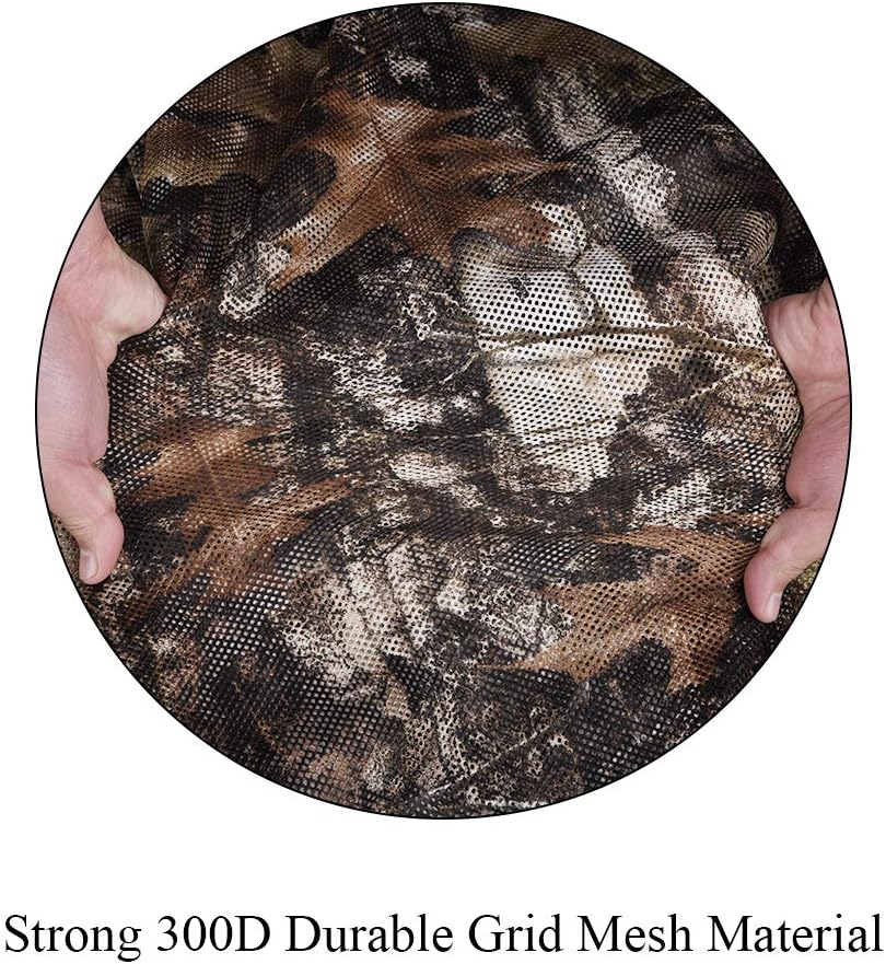 Hunting Blind 300D Durable Grid Mesh for Hunting, Photography, Camping, Concealment, Disguise, Sunshade, Convers